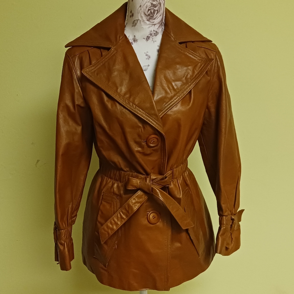 Vintage Winlet tan leather jacket size M